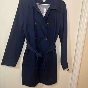 JCrew trench coat in Navy Blue.